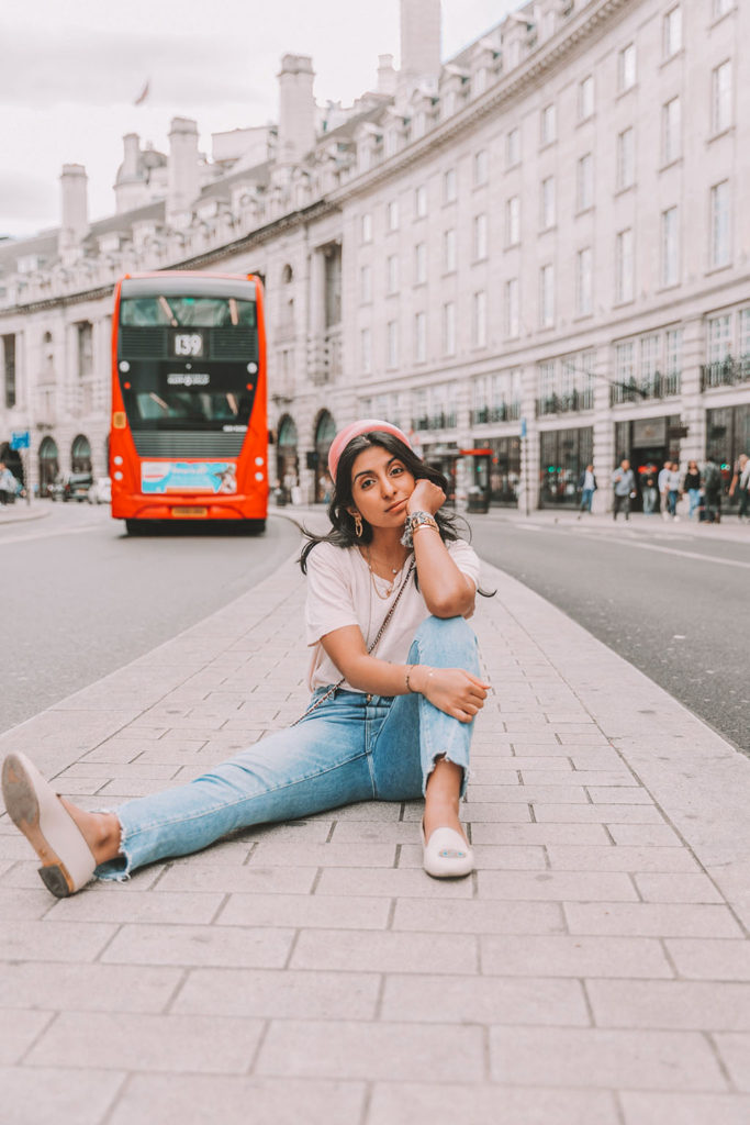 Fashion blogger Shloka Narang of The Silk Sneaker shares how to create an easy summer outfit by dressing up jeans and a t shirt