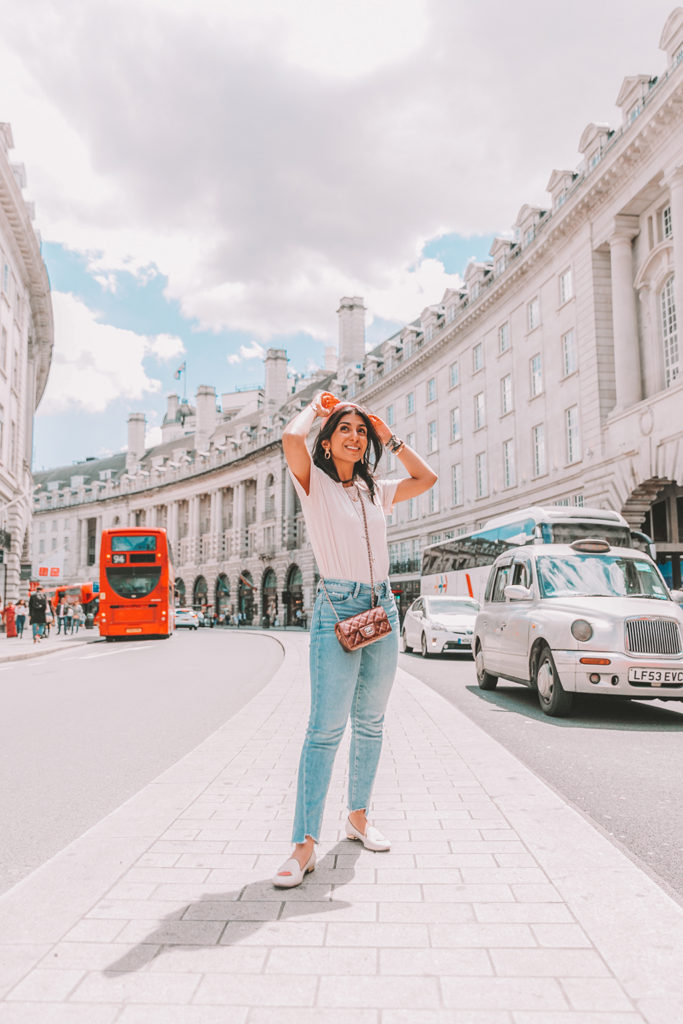 Fashion blogger Shloka Narang of The Silk Sneaker shares how to create an easy summer outfit by dressing up jeans and a t shirt
