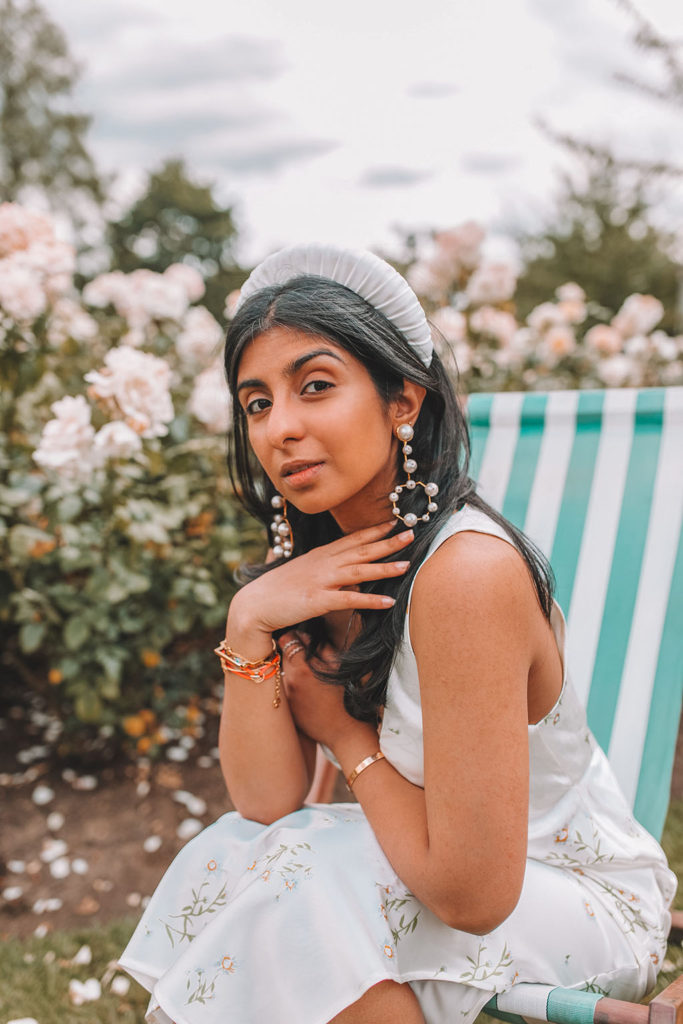 Luxury fashion influencer and blogger Shloka Narang of The Silk Sneaker shares how to style a slip dress for summer and autumn outfits in Topshop and Bluetiful Milano