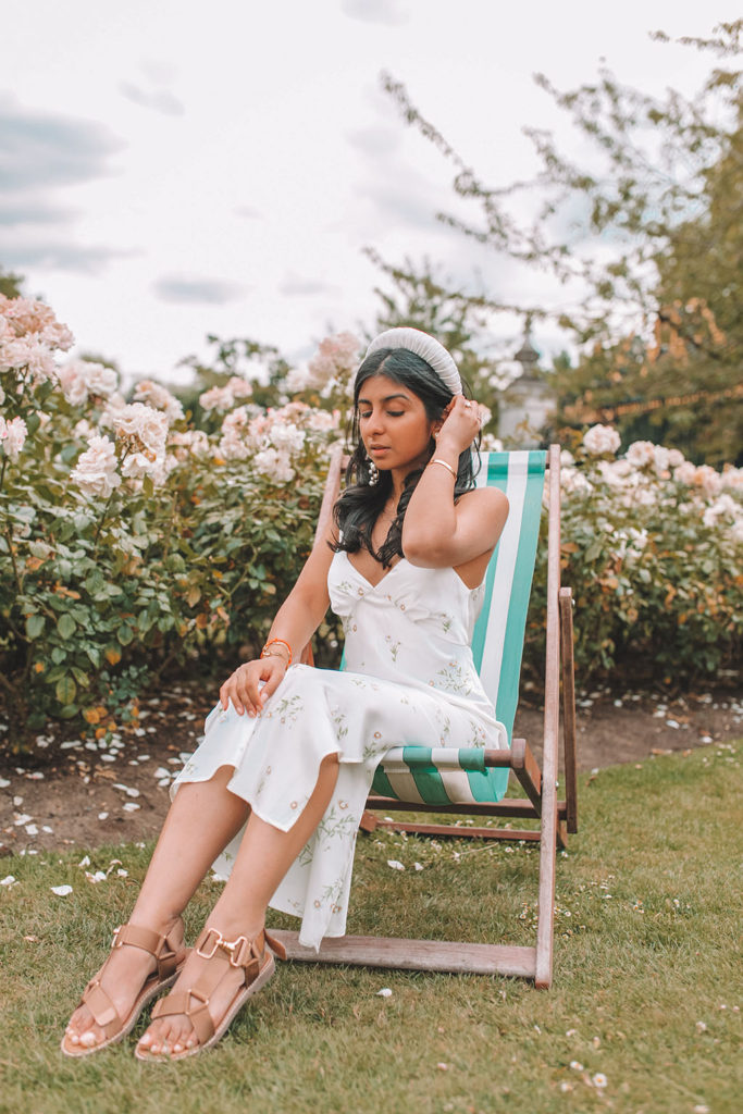 Luxury fashion influencer and blogger Shloka Narang of The Silk Sneaker shares how to style a slip dress for summer and autumn outfits in Topshop and Bluetiful Milano