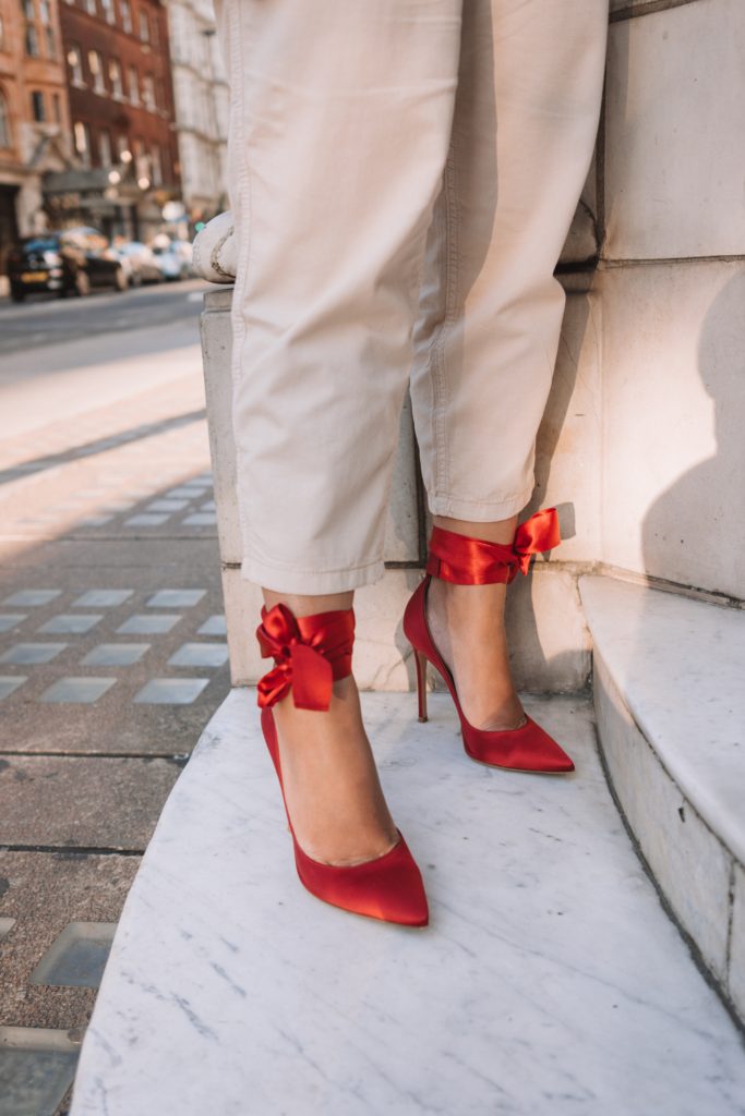 Fashion blogger Shloka Narang of The Silk Sneaker shares her London Fashion Week Streetstyle in a utility jumpsuit from Topshop and Gianvito Rossi