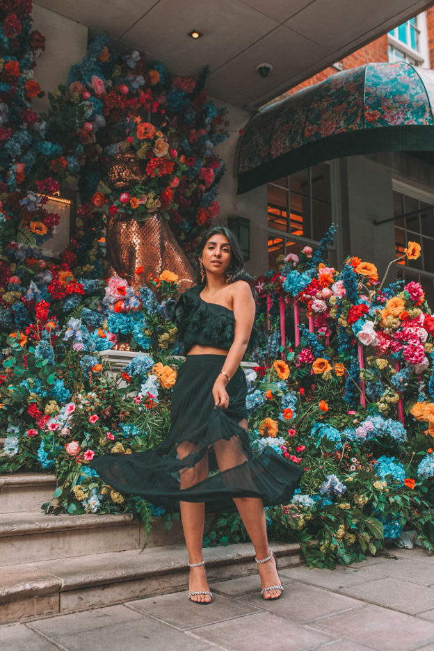 Luxury fashion blogger Shloka Narang of The Silk Sneaker shares her favourite luxe looking high street pieces in an all black outfit for fall outfit ideas featuring Jimmy Choo and & Other Stories