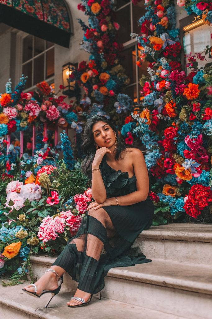 Luxury fashion blogger Shloka Narang of The Silk Sneaker shares her favourite luxe looking high street pieces in an all black outfit for fall outfit ideas featuring Jimmy Choo and & Other Stories