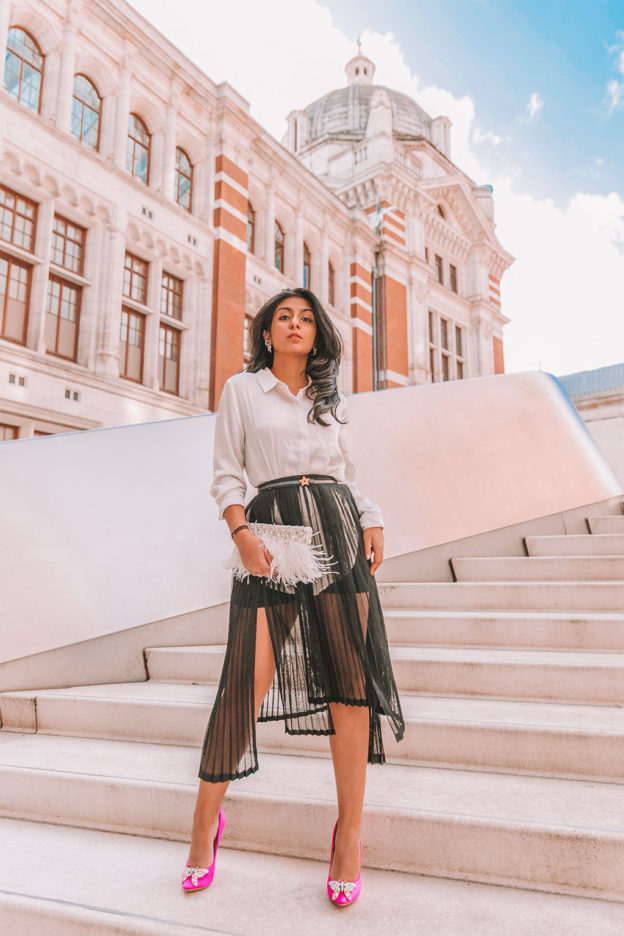 Luxury fashion blogger Shloka Narang shares what to wear for a semi formal dress code for a Christmas Party