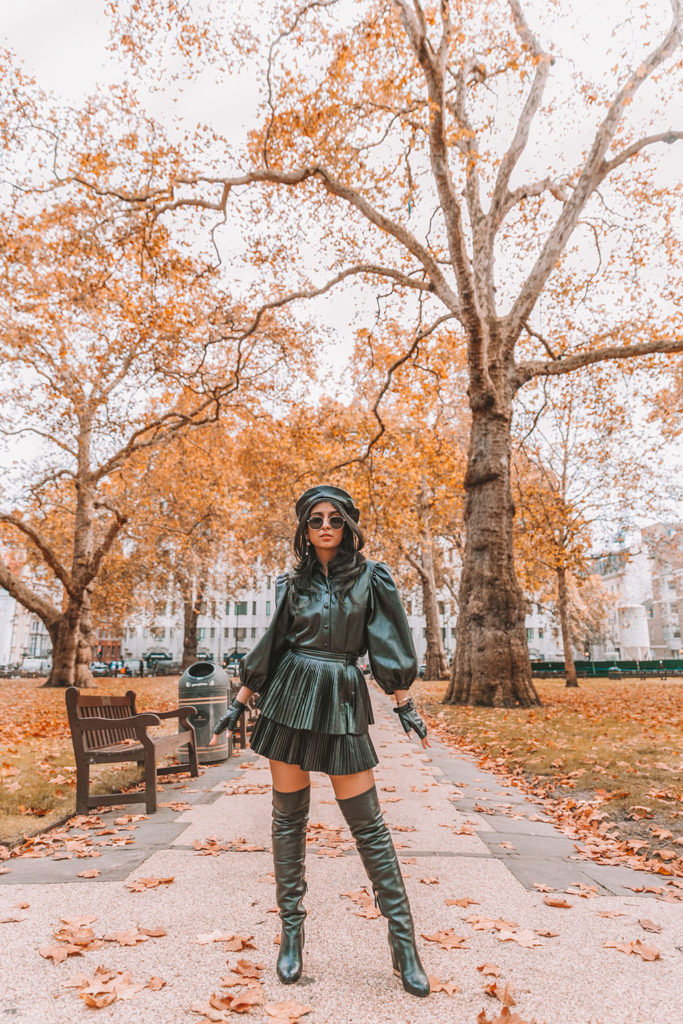 Luxury fashion blogger Shloka Narang of The Silk Sneaker shares how to style a top to toe leather outfit featuring Zara, & Other Stories and Chanel