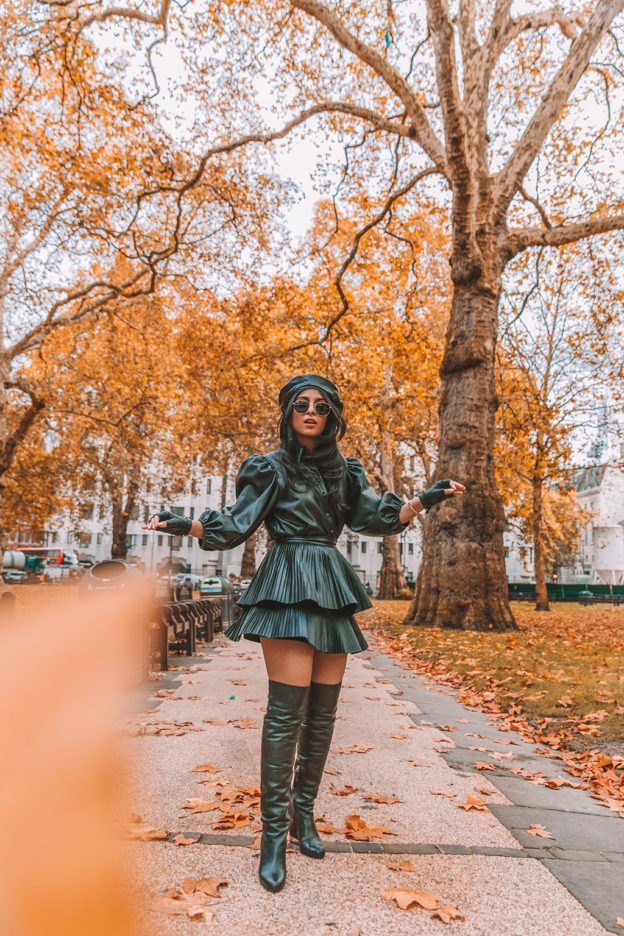 Luxury fashion blogger Shloka Narang of The Silk Sneaker shares how to style a top to toe leather outfit featuring Zara, & Other Stories and Chanel
