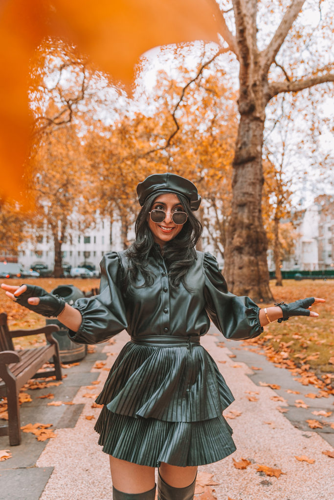 Luxury fashion blogger Shloka Narang of The Silk Sneaker shares how to style a top to toe leather outfit featuring Zara, & Other Stories and Chanel