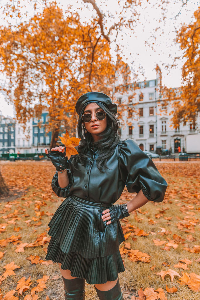 Luxury fashion blogger Shloka Narang of The Silk Sneaker shares how to style a top to toe leather outfit featuring Zara, & Other Stories and Chanel