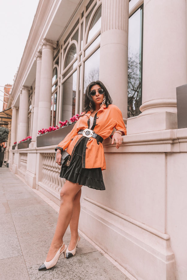 Luxury fashion blogger Shloka Narang of The Silk Sneaker shares her tips for how to tell if beauty products are expired while wearing a vintage Chanel outfit