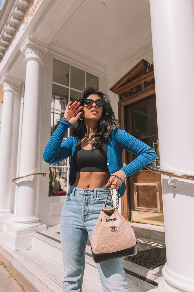 Luxe fashion blogger Shloka Narang of The Silk Sneaker shares her favourite spring basics from sustainable brand Everyone featuring straight leg jeans and cardigans