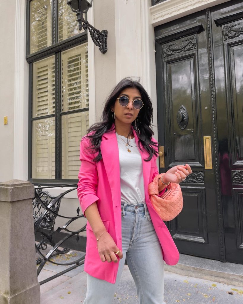 Luxury Fashion Blogger Shloka of The Silk Sneaker shares her favourite pink fashion picks for 2021 from the high street and her favourite designers like & Other Stories, Prada and Veja