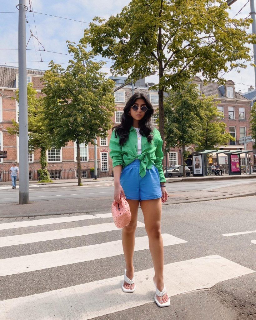 Luxury fashion blogger Shloka Narang of The Silk Sneaker shares how to style green a spring summer 2021 fashion trend