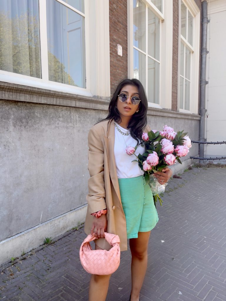 Luxury fashion blogger Shloka Narang of The Silk Sneaker shares how to style green a spring summer 2021 fashion trend